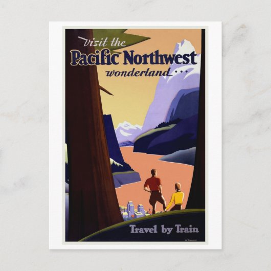 Carte Postale Visitez Pacific Northwest Vintage (Devant)