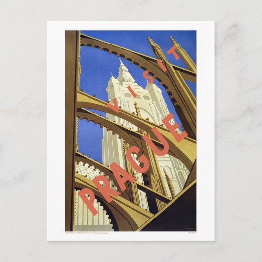 Carte Postale Visitez Prague République tchèque (Devant)