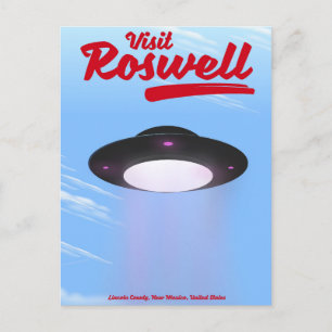 Carte Postale Visitez Roswell UFO poster vintage Color