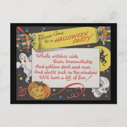 Carte Postale Vitage Éffrayant Halloween 4 (Devant)