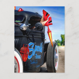 Carte Postale Vitesse Towing Rat Rod Camion Rockabilly Betty