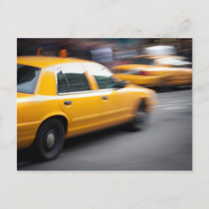 Carte Postale Vitesse Yellow NY City Taxi Cab avec flou de mouve