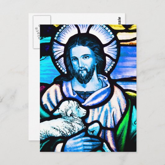 Carte Postale Vitrail de Jésus (Devant / Derrière)