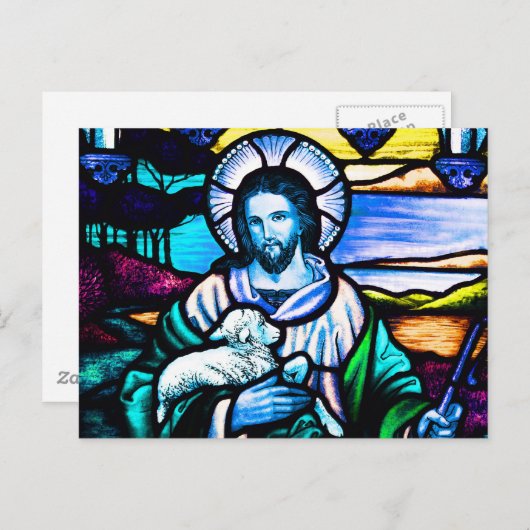 Carte Postale Vitrail de Jésus (Devant / Derrière)