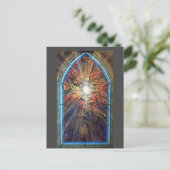 Carte Postale Vitrail de l'église (Debout devant)