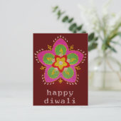 Carte Postale vitrail diwali heureux rangoli (Debout devant)