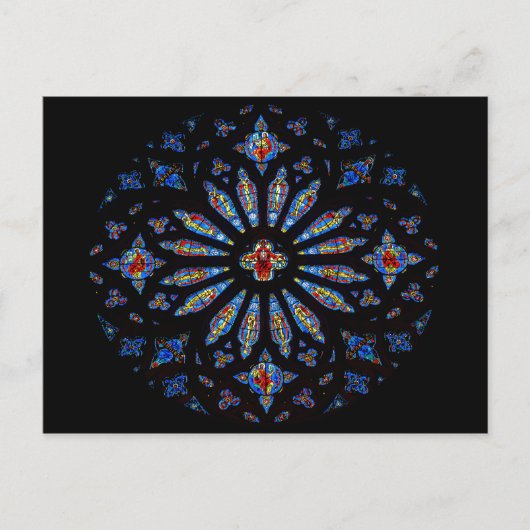 Carte Postale Vitraux colorés de l'église (Devant)