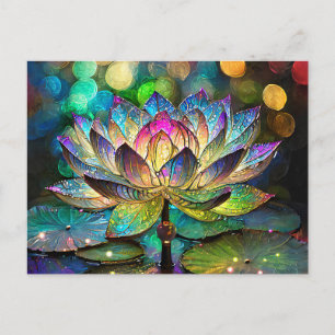 Carte Postale Vitre Fleur de Lotus Vibrante