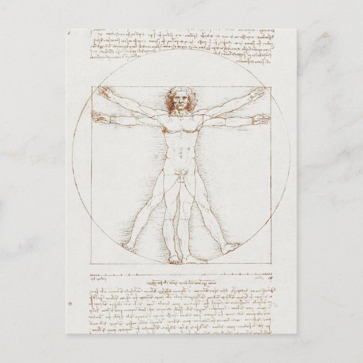 Carte Postale Vitruve Homme Da Vinci (Devant)
