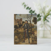 Carte Postale Vittore Carpaccio - Jeune chevalier dans un paysag (Debout devant)