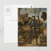 Carte Postale Vittore Carpaccio - Jeune chevalier dans un paysag (Devant / Derrière)