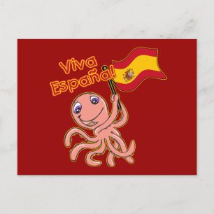 Carte Postale Viva Espana avec maillot de football octopus