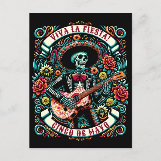 Carte Postale Viva La Fiesta ! Design Cinco de Mayo (Devant)