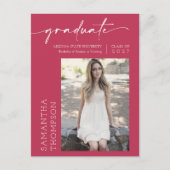 Carte Postale Viva Magenta Minimal Script Elle l'a fait Photo Gr (Devant)