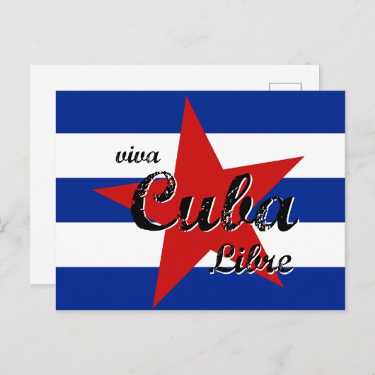 Carte Postale Vive Cuba Libre, La Havane, Fidel Castro, Che Guev (Devant / Derrière)