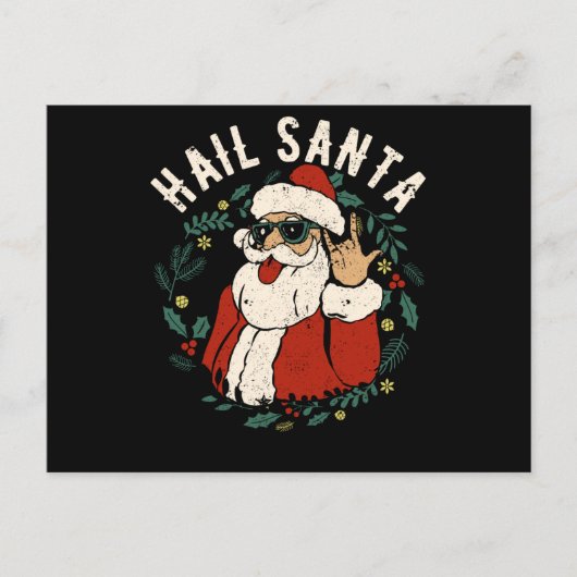 Carte Postale Vive la Caravane de Noël du Père Noël Rock Métal (Devant)