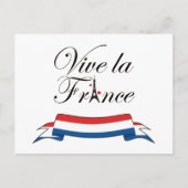 Carte Postale Vive la France Typographie (Devant)