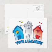 Carte Postale Vive l'Acadie " Maison" (Devant / Derrière)
