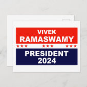 Carte Postale Vivek Ramaswamy Président 2024 (Devant / Derrière)