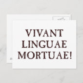 Carte Postale Vivent longtemps les langues mortes - latin (Devant / Derrière)