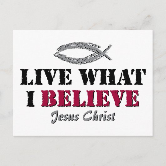 Carte Postale Vivez ce que je crois - Jésus Christ (Devant)