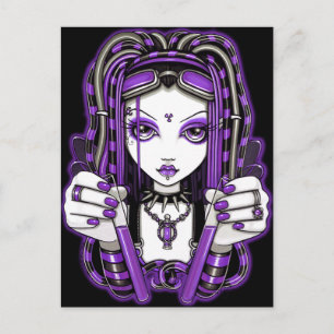 Carte postale "Vivian Purple Cyber Goth Fairy Art