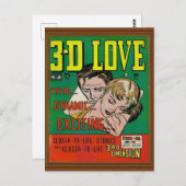 Carte Postale Vivid 3d Love Comic Book Cover Artwork (Devant / Derrière)