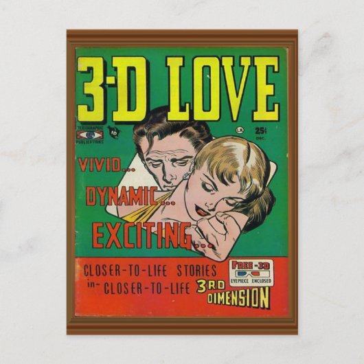 Carte Postale Vivid 3d Love Comic Book Cover Artwork (Devant)