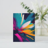 Carte Postale Vivid Bloom – Énergie florale abstraite explosive (Debout devant)