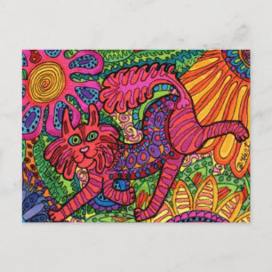 Carte Postale Vivid Garden Cat