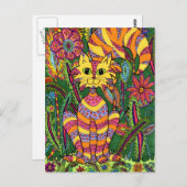 Carte Postale Vivid Garden Cat 2 (Devant / Derrière)