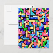 Carte Postale Vivid Geometric Flow (Devant / Derrière)