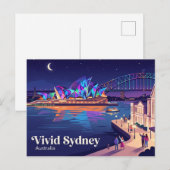 Carte Postale Vivid Sydney Australie (Devant / Derrière)