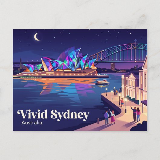 Carte Postale Vivid Sydney Australie (Devant)