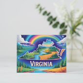 Carte Postale Vivid Virginia Conceptual Map Art (Debout devant)
