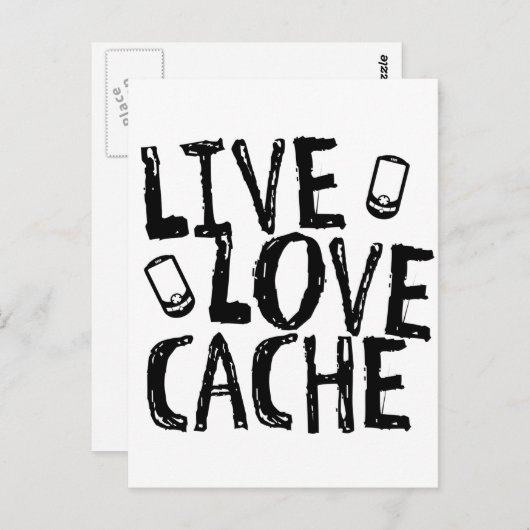 Carte Postale Vivre, Amour, Cache (Devant / Derrière)