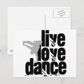 Carte Postale Vivre, Amour, Danse (Devant / Derrière)