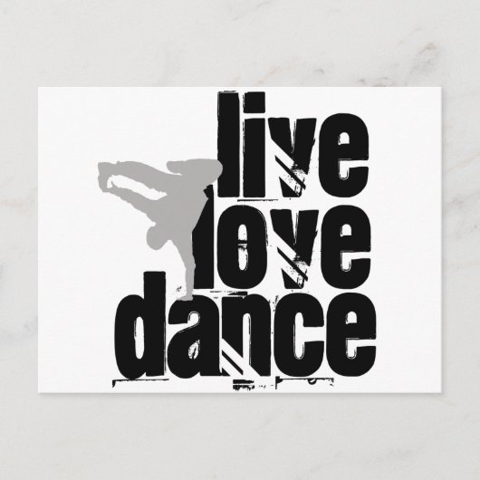 Carte Postale Vivre, Amour, Danse (Devant)