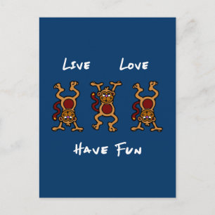 Carte Postale Vivre Amour Singe