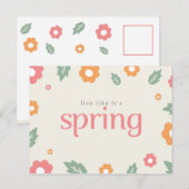 Carte Postale vivre comme si c'était le printemps (Devant / Derrière)