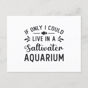 Carte Postale Vivre Dans Un Aquarium D'Eau Salée Poisson Amusant