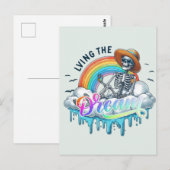 Carte Postale Vivre son rêve - squelette (Devant / Derrière)