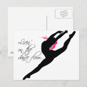 Carte Postale Vivre sur la piste de danse Danse Danseur rose (Devant / Derrière)