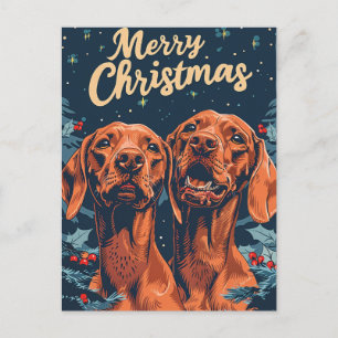 Carte Postale Vizsla Joyeux Noël