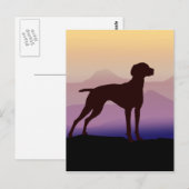 Carte Postale Vizsla Montagne Violette (Devant / Derrière)