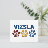 Carte Postale VIZSLA Papa Empreinte de patte 1 (Debout devant)