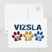 Carte Postale VIZSLA Papa Empreinte de patte 1 (Devant / Derrière)