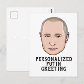 CARTE POSTALE VLADIMIR POUTINE PERSONNALISÉ (Devant / Derrière)
