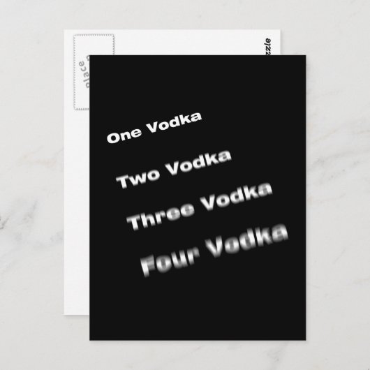 Carte Postale vodka (Devant / Derrière)