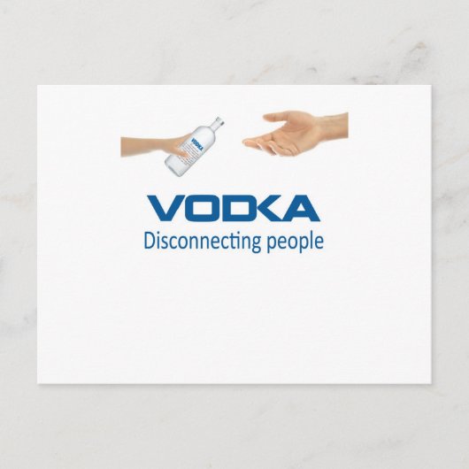 Carte Postale Vodka - Déconnecter les gens (Devant)
